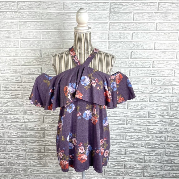 1.4.3. Story by Line Up Tops - 143 Story by Line Up by Line Up Floral Off the Shoulder Top Size Small